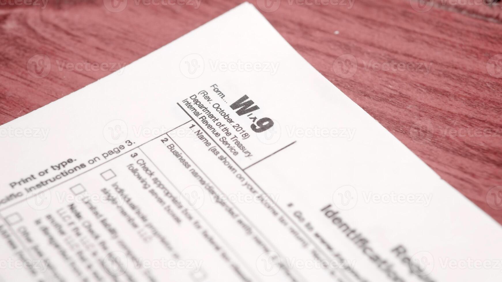 W-9 tax form as a business concept photo