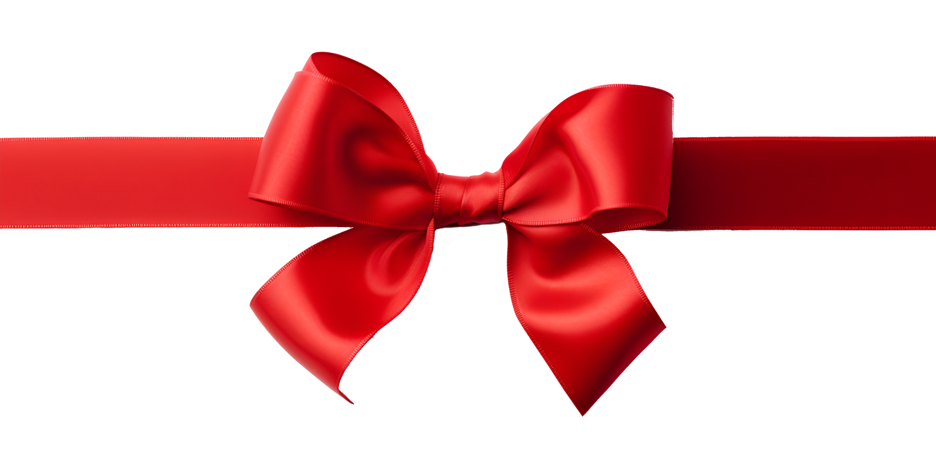 AI generated Realistic red bow and ribbon on transparent background png