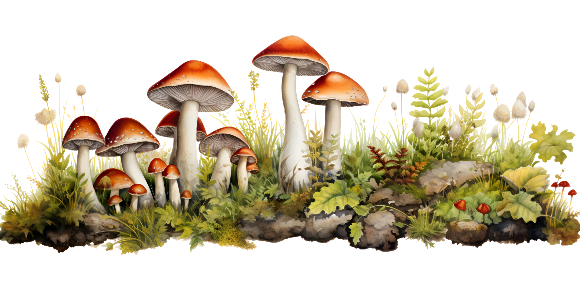 AI generated Mushroom on transparent background png