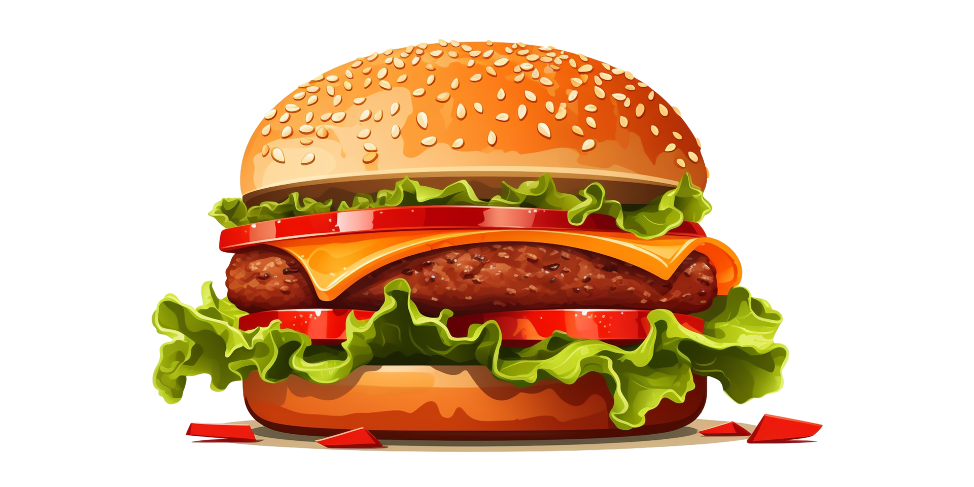 AI generated A hamburger on transparent background png