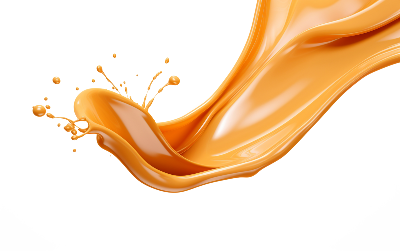 AI generated Caramel splashing on transparent background png
