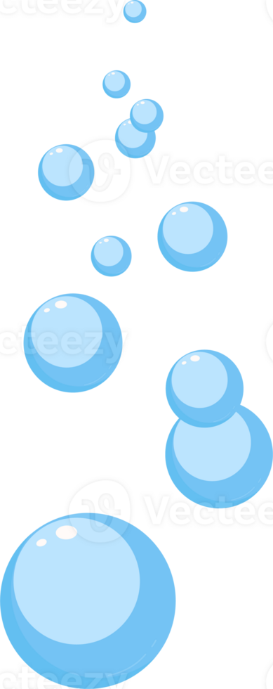 Blue Water Drops Pattern with Bubbles and Circles Illustration in a Clean and Transparent Design png