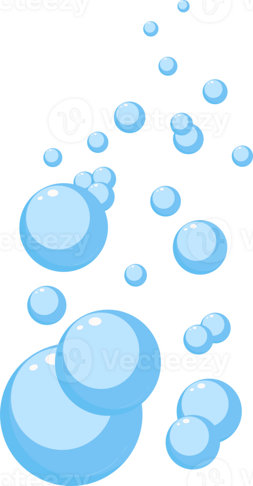 Blue Water Drops Pattern with Bubbles and Circles Illustration in a Clean and Transparent Design png