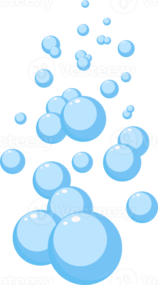 Blue Water Drops Pattern with Bubbles and Circles Illustration in a Clean and Transparent Design png