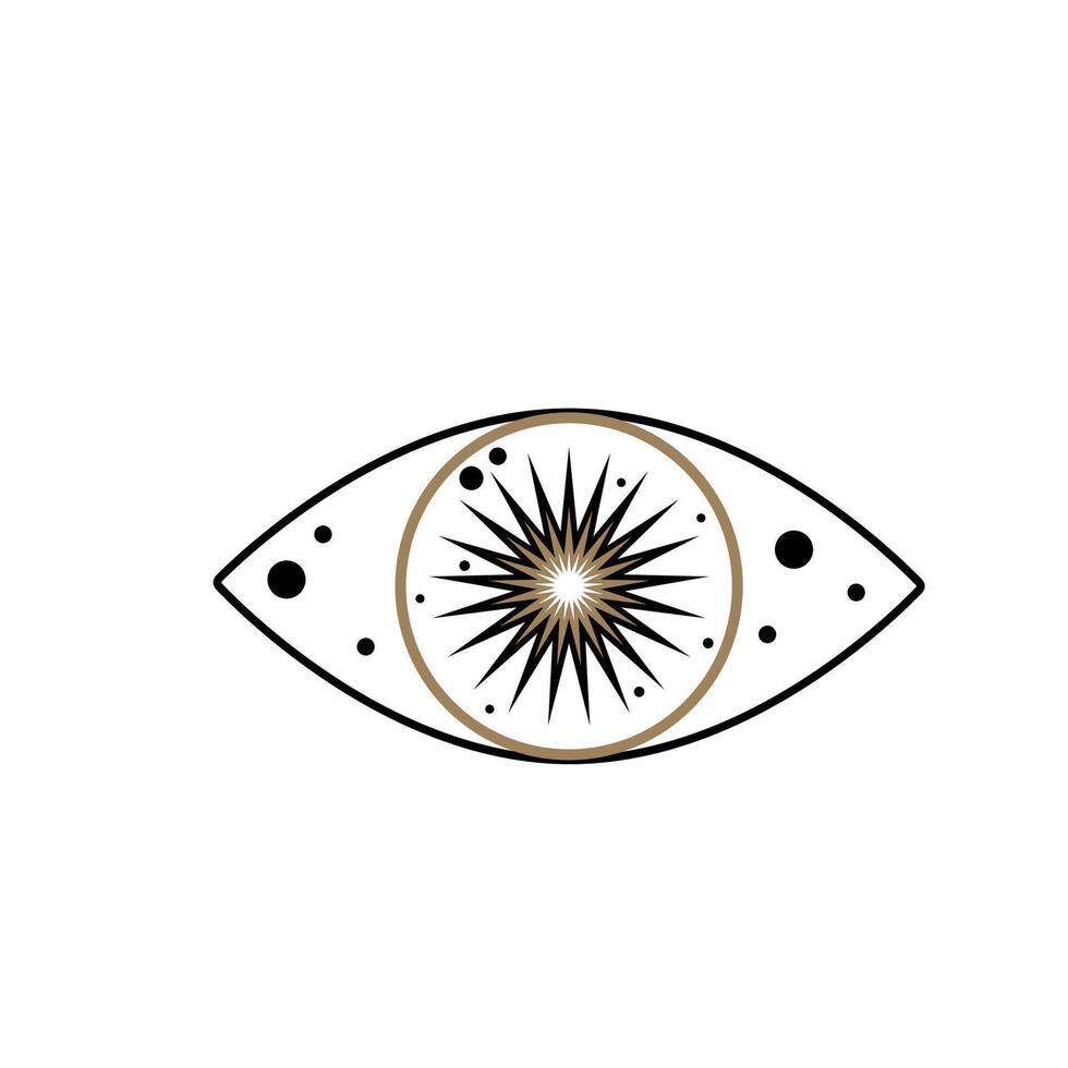 Eye Evil Devil Mystic Magic Talisman Amulet Boho Symbol Sign Silhouette Icon vector