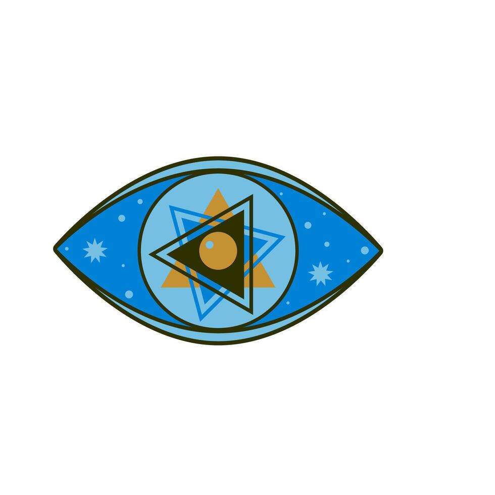 Eye Evil Devil Mystic Magic Talisman Amulet Boho Symbol Sign Silhouette Icon vector