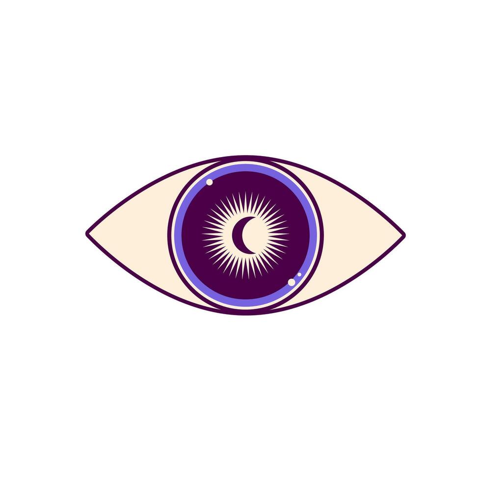 Eye Evil Devil Mystic Magic Talisman Amulet Boho Symbol Sign Silhouette Icon vector