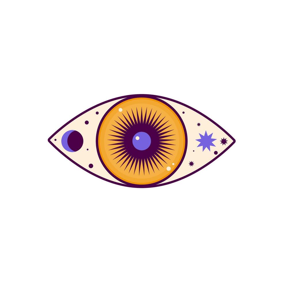 Eye Evil Devil Mystic Magic Talisman Amulet Boho Symbol Sign Silhouette Icon vector