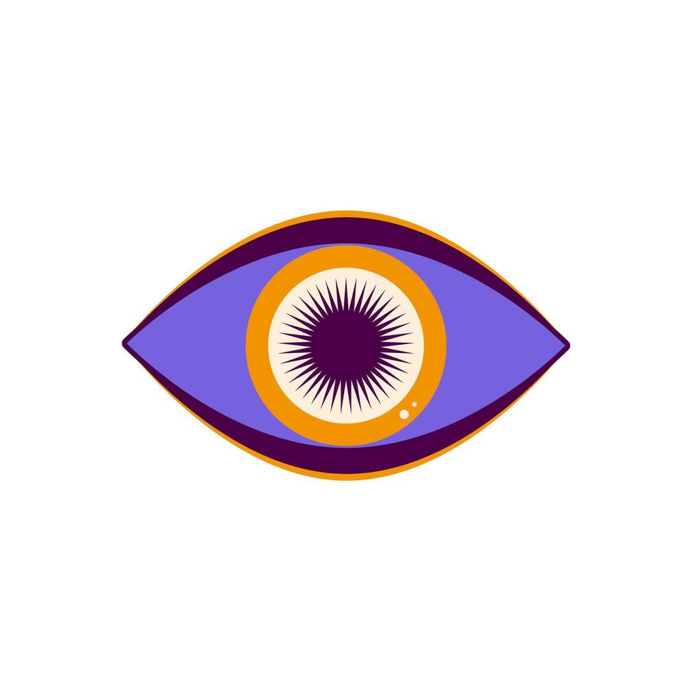 Eye Evil Devil Mystic Magic Talisman Amulet Boho Symbol Sign Silhouette Icon vector
