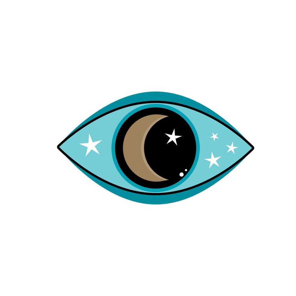 Eye Evil Devil Mystic Magic Talisman Amulet Boho Symbol Sign Silhouette Icon vector