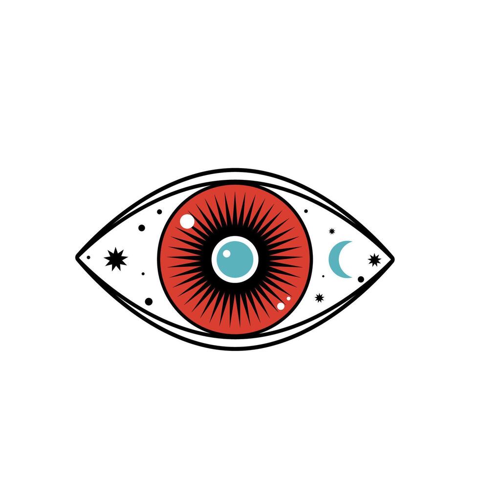 Eye Evil Devil Mystic Magic Talisman Amulet Boho Symbol Sign Silhouette Icon vector