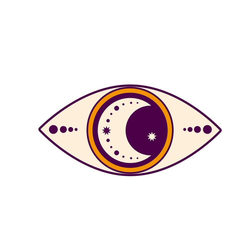 Eye Evil Devil Mystic Magic Talisman Amulet Boho Symbol Sign Silhouette Icon vector