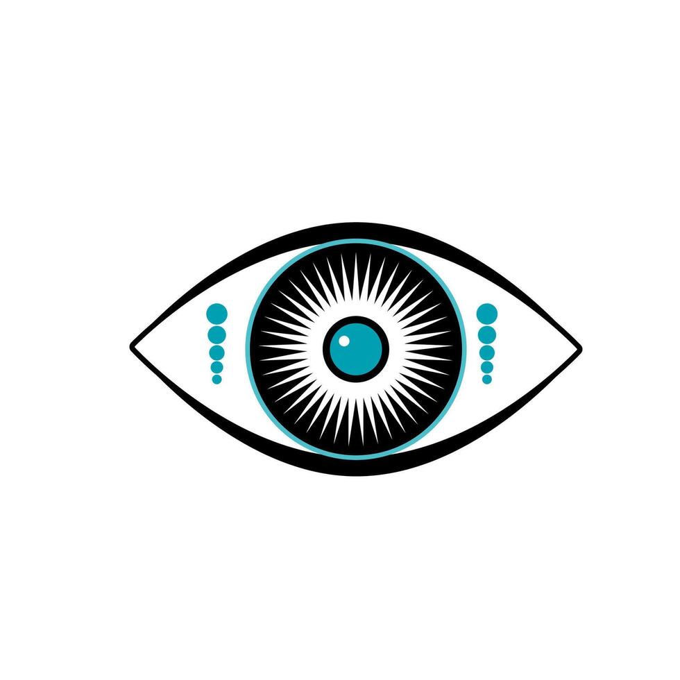 Eye Evil Devil Mystic Magic Talisman Amulet Boho Symbol Sign Silhouette Icon vector