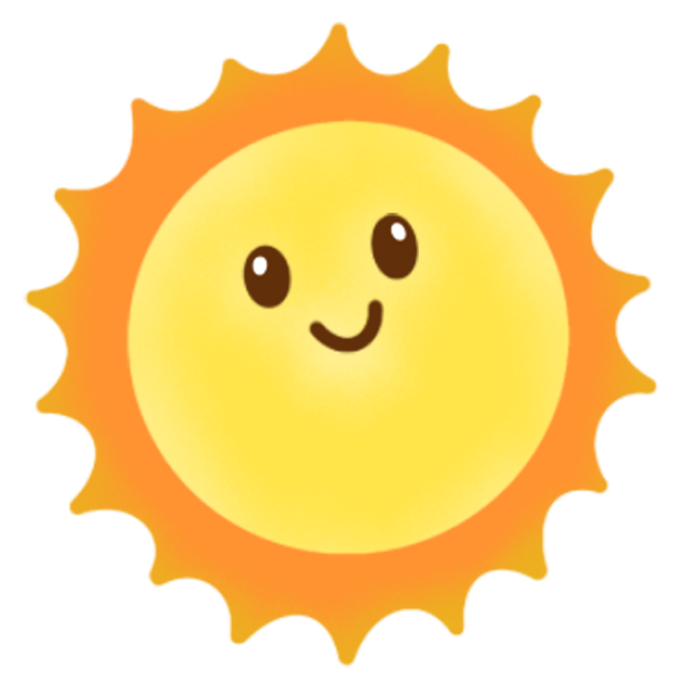 cute sun in the morning png