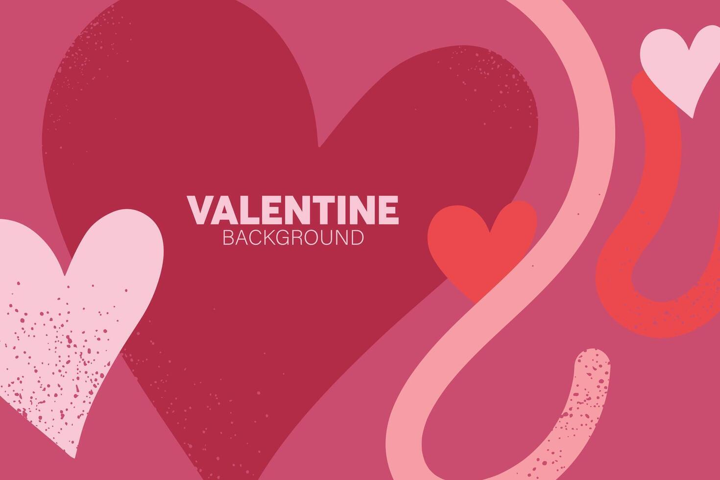 Horizontal banner with pink and heart object. Place for text. Happy Valentines day. valentine with pastel colors. vector