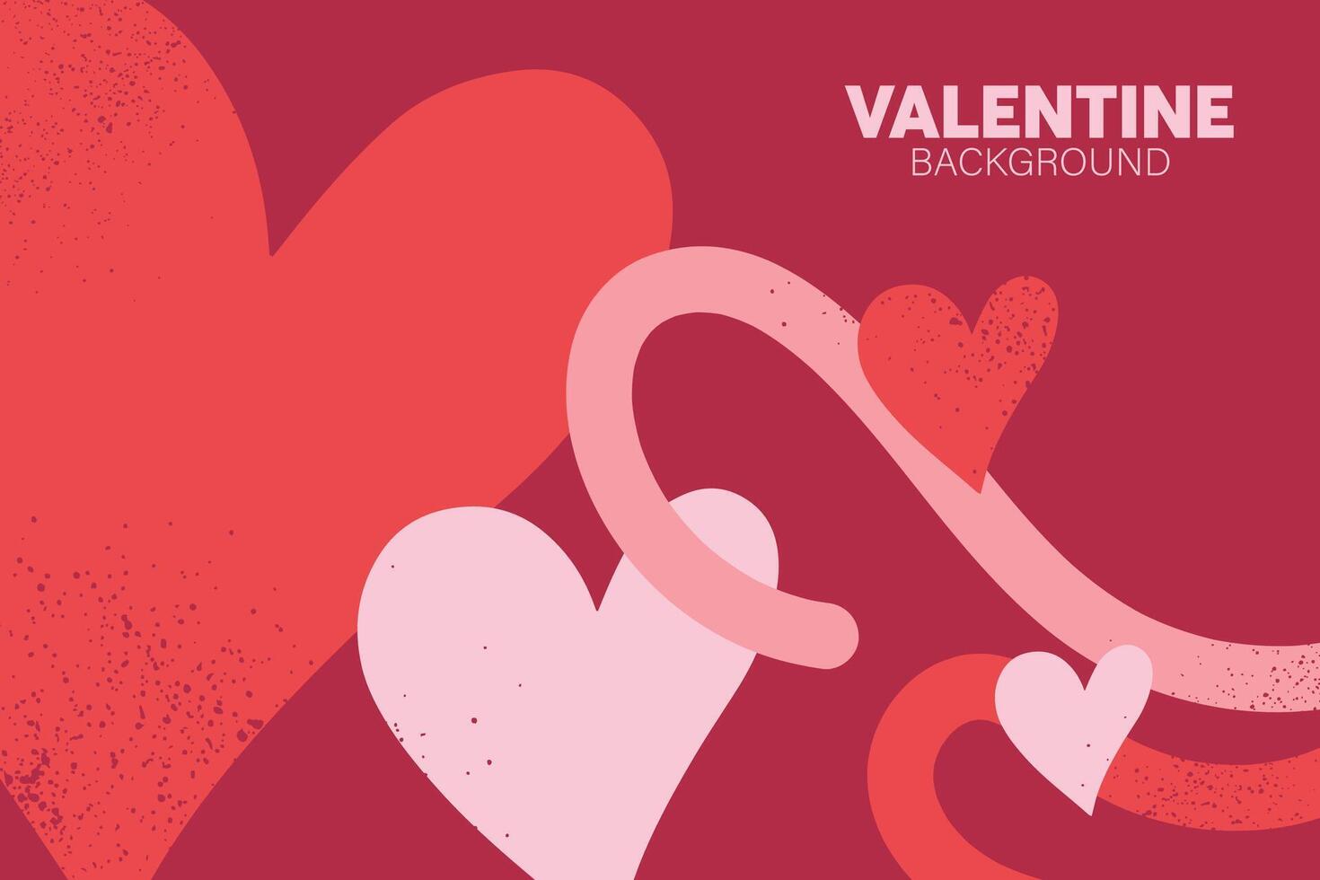 Horizontal banner with pink and heart object. Place for text. Happy Valentines day. valentine with pastel colors. vector
