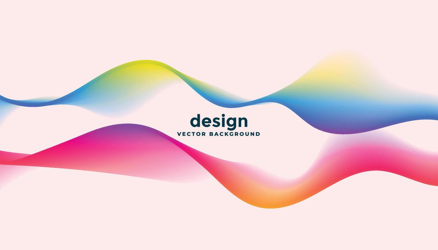 two dynamic flowing waves in colorful style vector