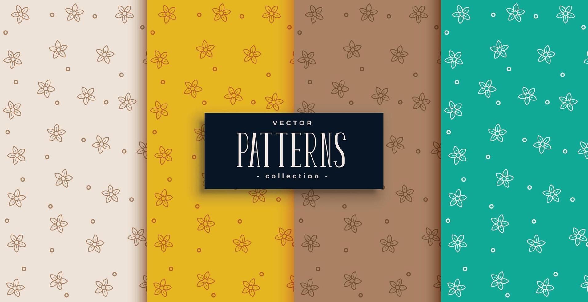 leaves pattern textures set of four vector