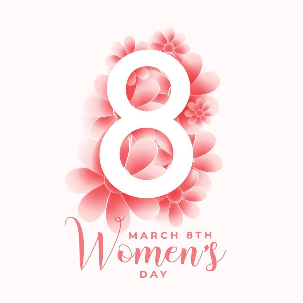 happy women's day flower greeting design vector