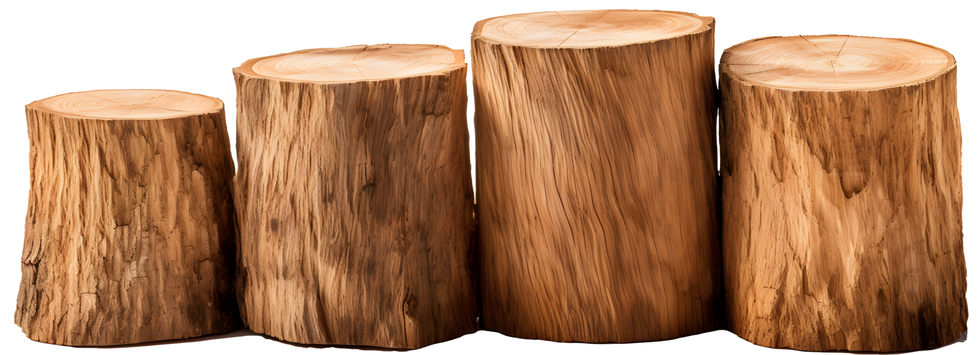 AI generated Wood logs podium cutout png