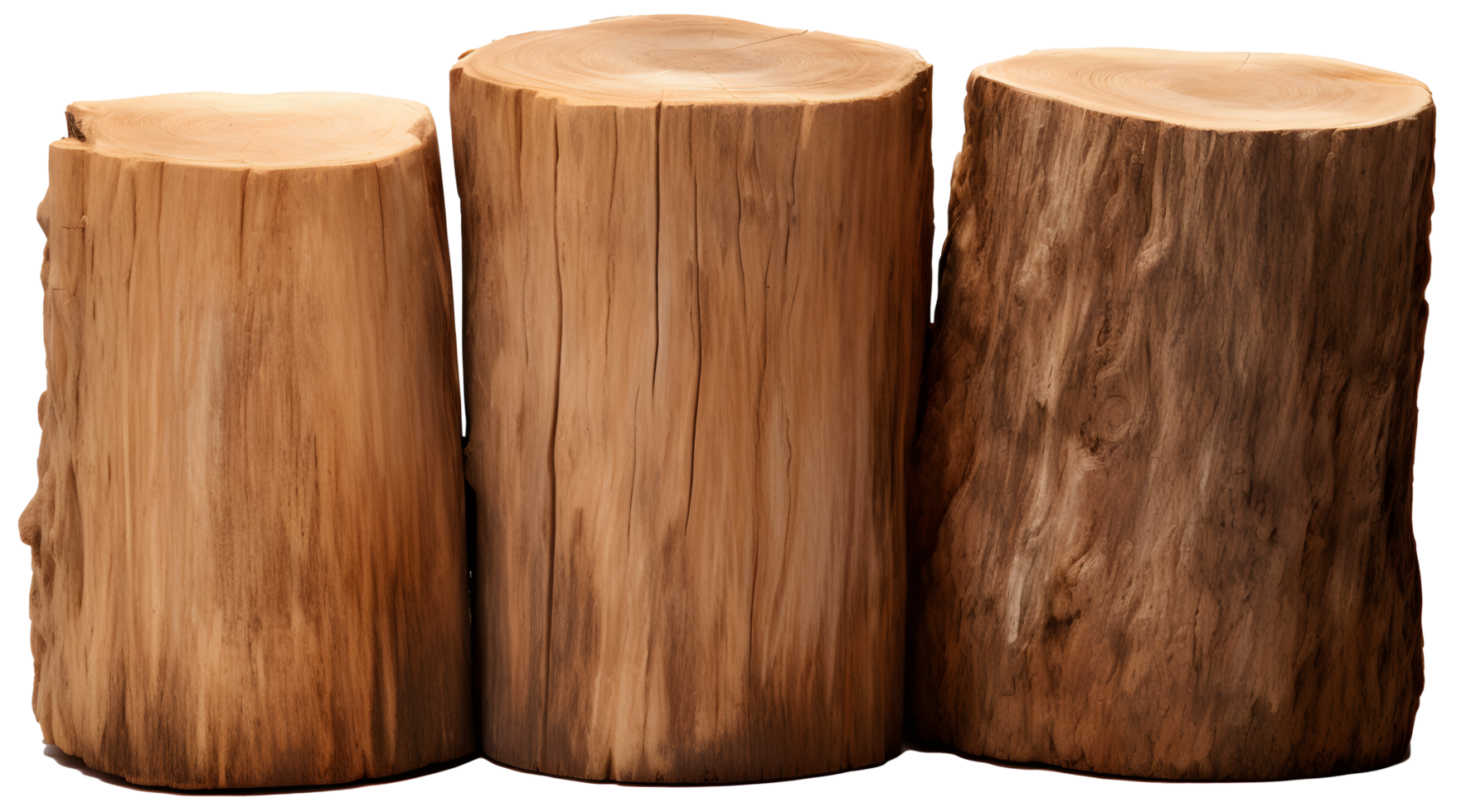 AI generated Wood logs podium cutout png