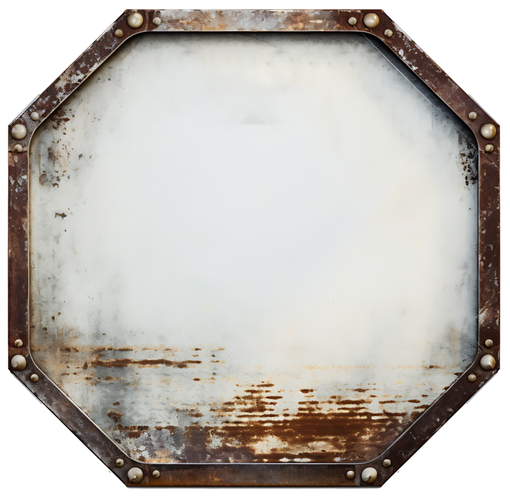 AI generated Dirty old metal sign cutout png