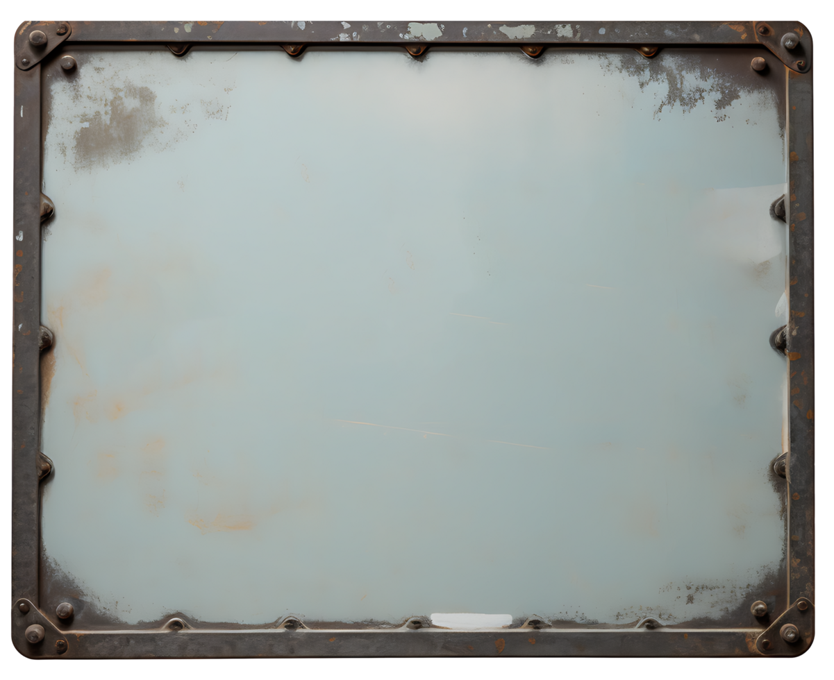 AI generated Dirty old metal sign cutout png