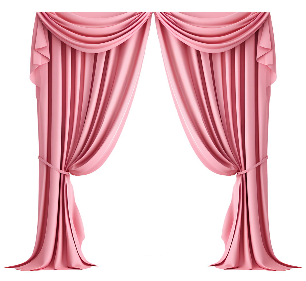 AI generated 3D Pink classic curtain png