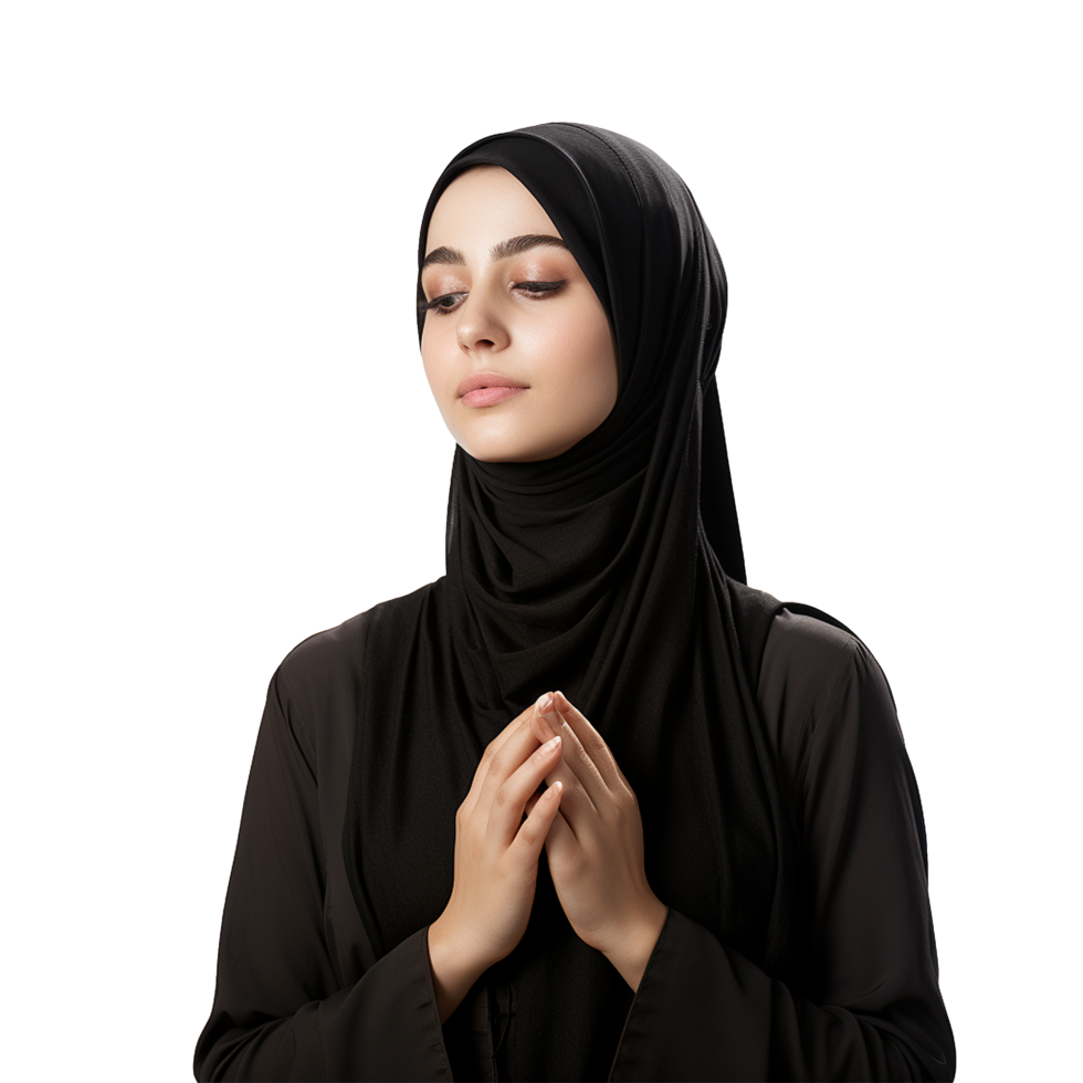 AI generated Muslim woman png isolated on transparent background