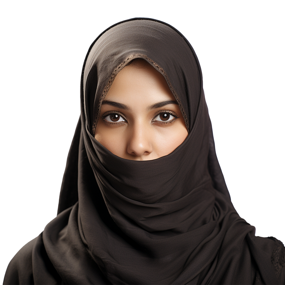 AI generated Muslim woman png isolated on transparent background