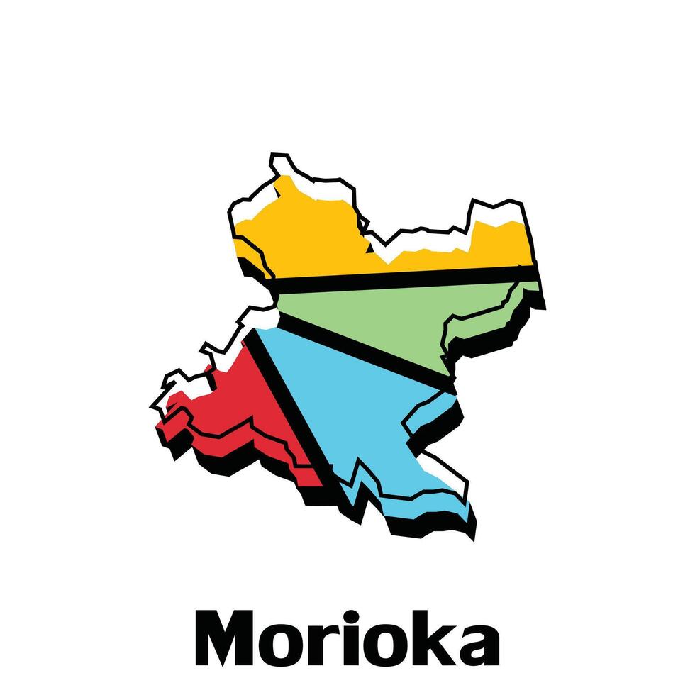 Morioka map. vector map of the Country. Borders of Japan for your infographic. Vector illustration. design template