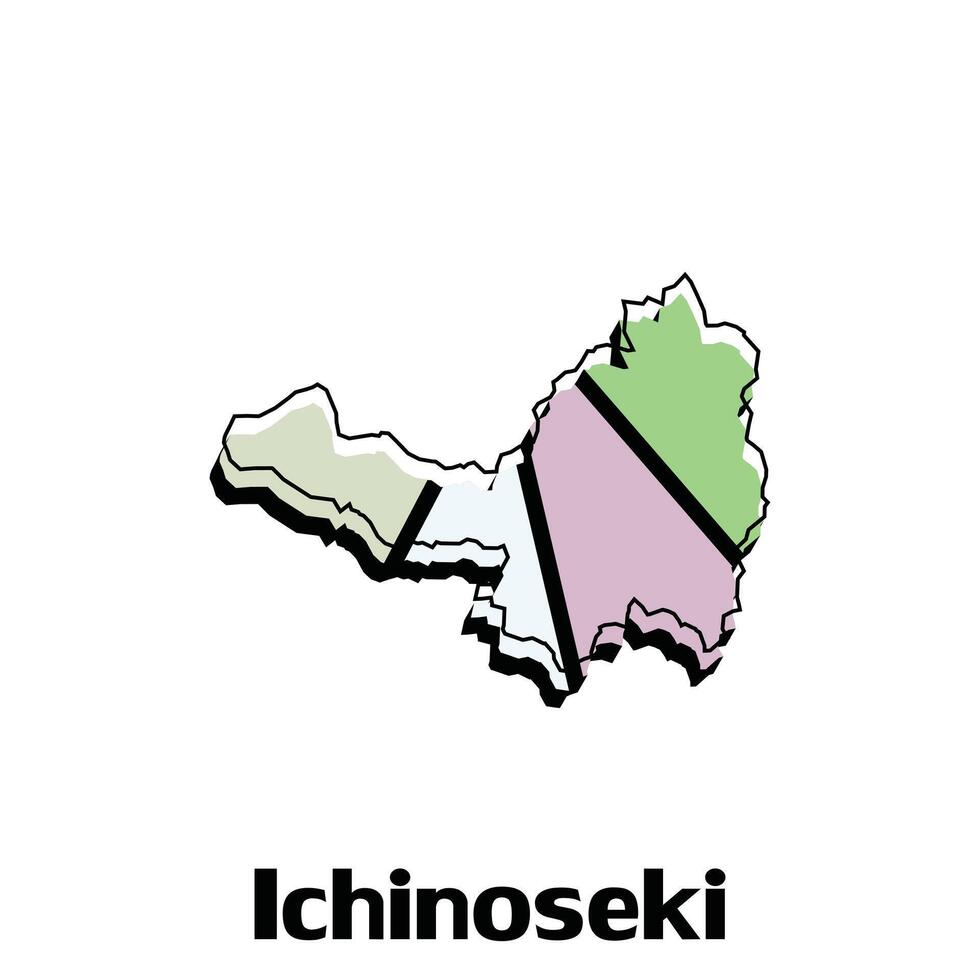Map of Ichinoseki City - japan map and infographic of provinces, political maps of japan, region of japan for your company vector