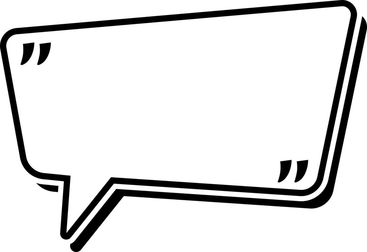 Speech bubble or chat bubble doodle design with quotation mark png