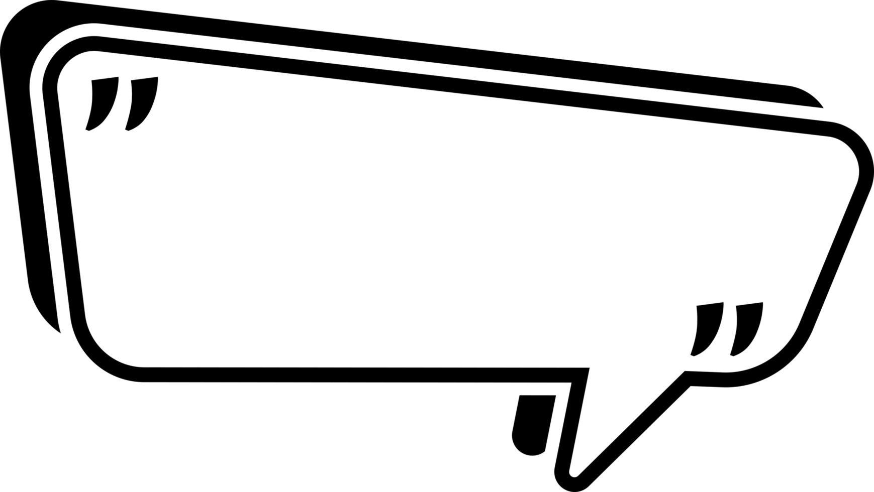 Speech bubble or chat bubble doodle design with quotation mark png