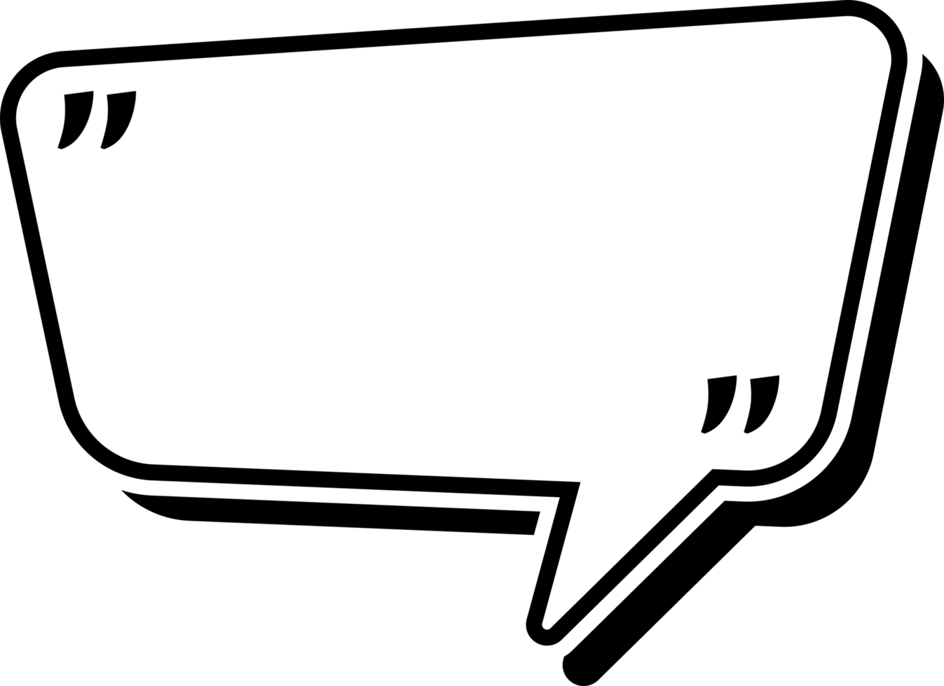 Speech bubble or chat bubble doodle design with quotation mark png