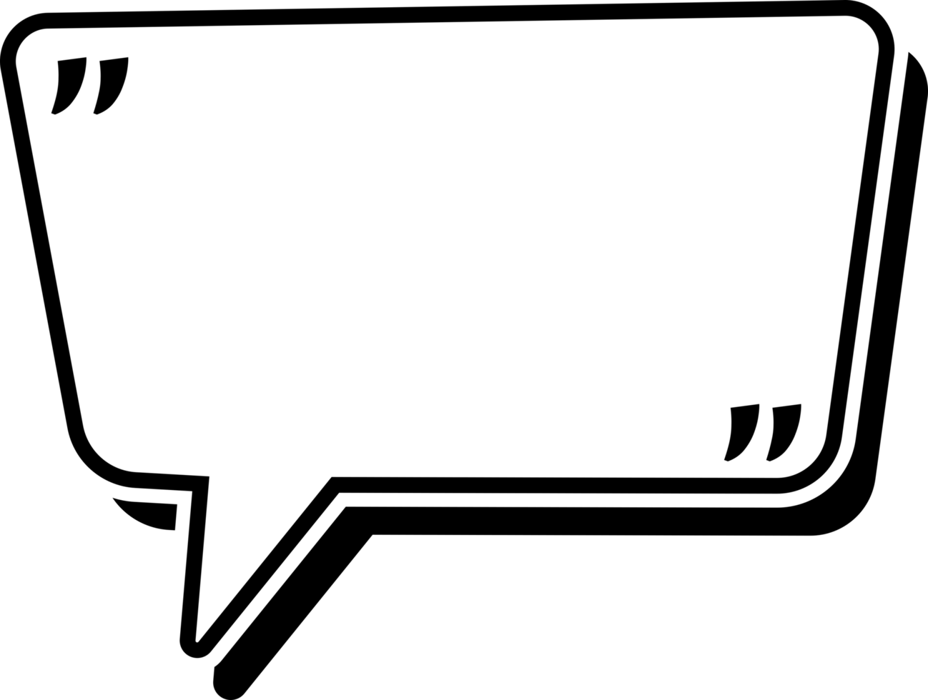 Speech bubble or chat bubble doodle design with quotation mark png