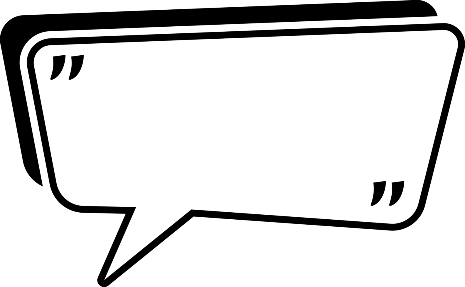Speech bubble or chat bubble doodle design with quotation mark png