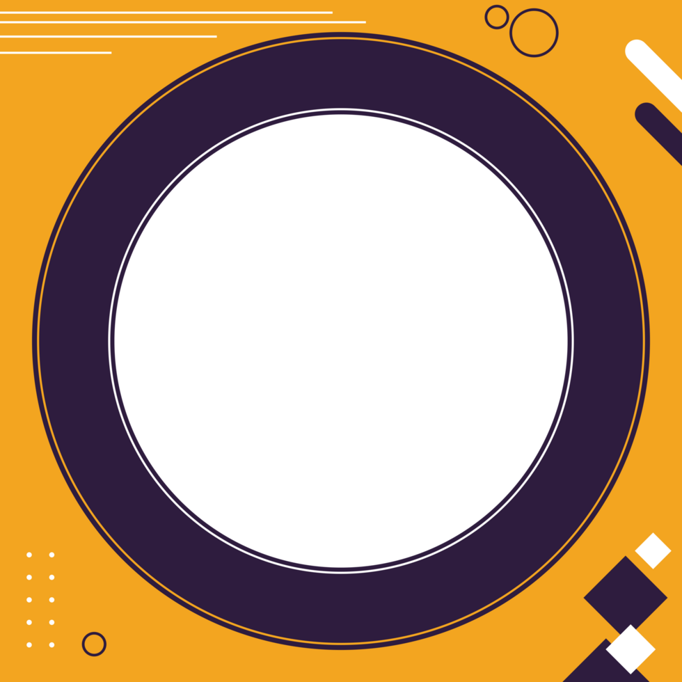 Modern geometric social media post frame with blank space or geometric twibbon frame png