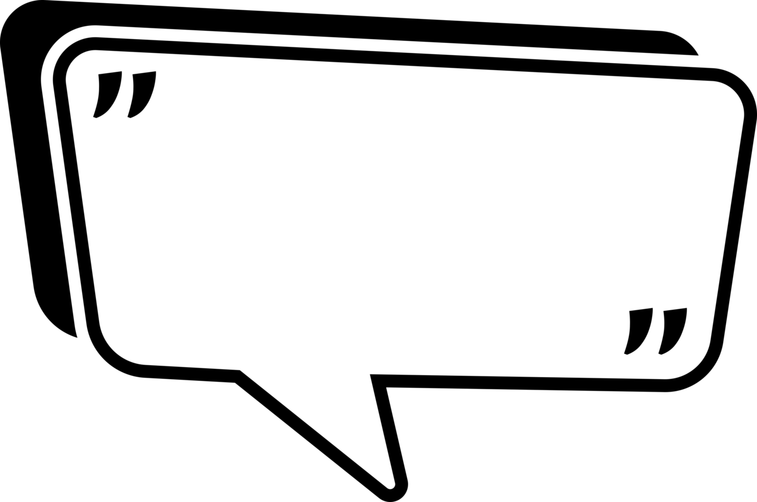 Speech bubble or chat bubble doodle design with quotation mark png