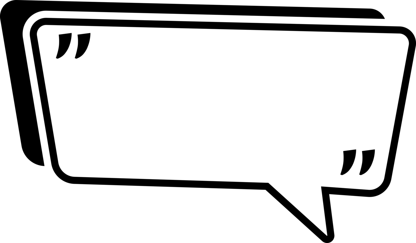 Speech bubble or chat bubble doodle design with quotation mark png