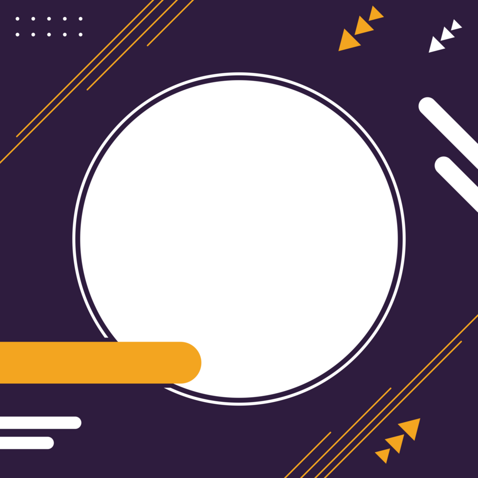 Modern geometric social media post frame with blank space or geometric twibbon frame png