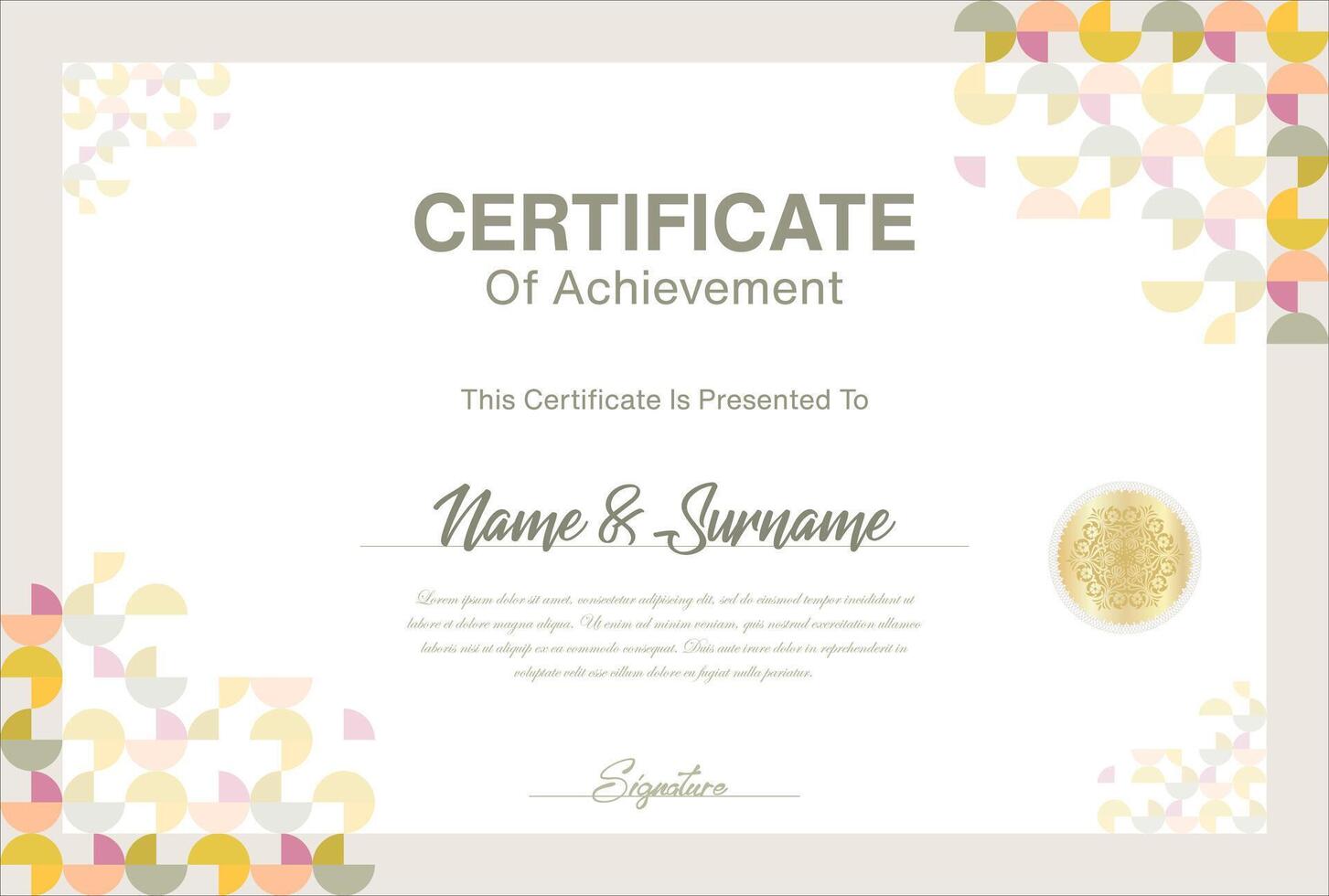 Certificate or diploma retro design template vector illustration