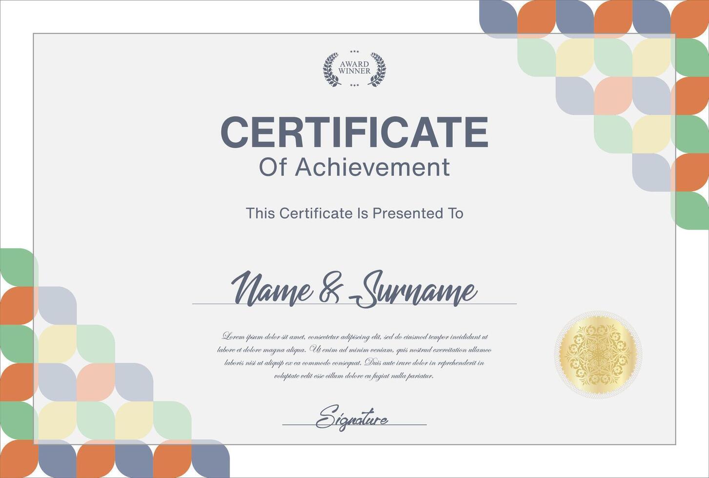 Certificate or diploma retro design template vector illustration