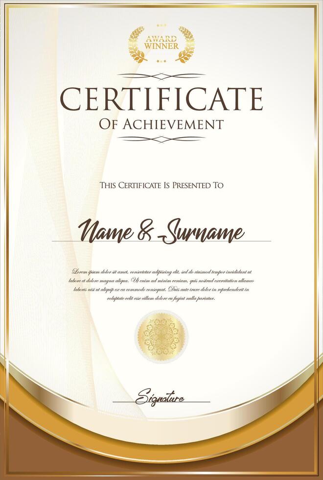 Certificate or diploma retro design template vector illustration