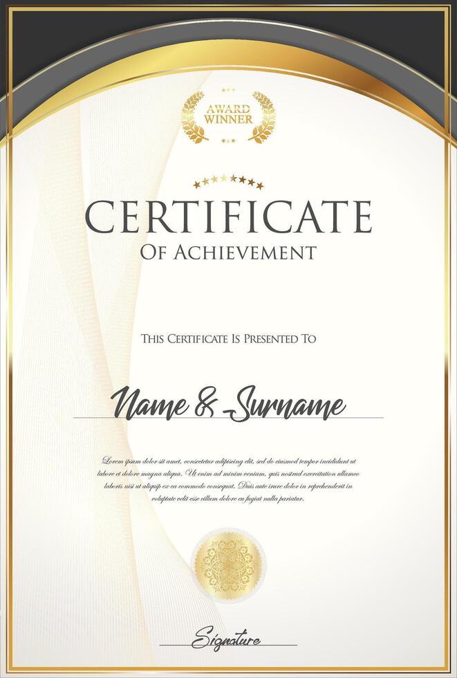 Certificate or diploma retro design template vector illustration