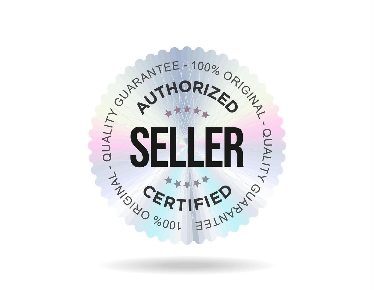 Authorized seller certified gold stamp on white background vector