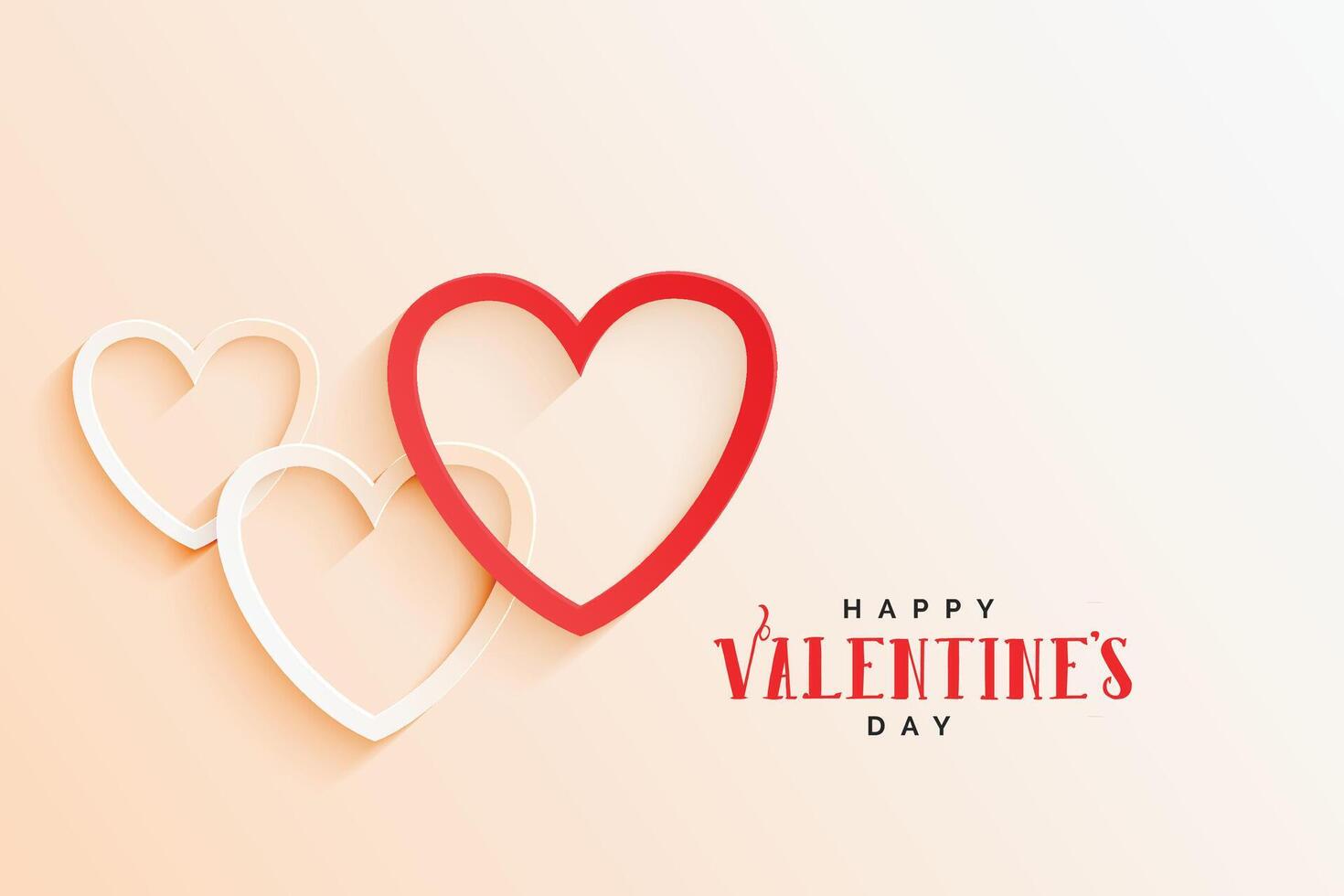 beautiful line hearts elegant valentines day background vector