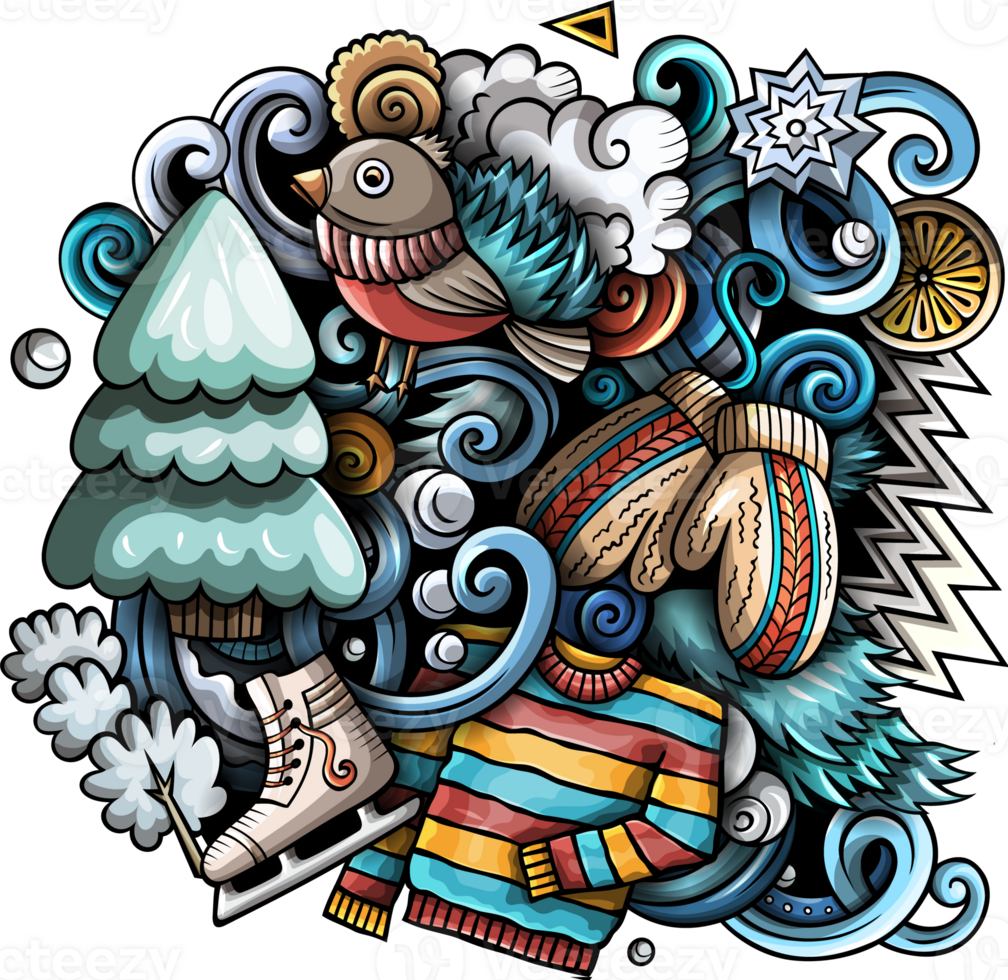 winter-season-cartoon-illustration-37748863-png