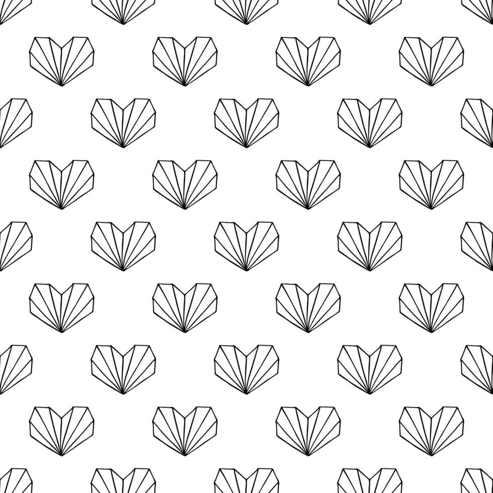 Seamless pattern with hand drawn heart doodle for decorative print, wrapping paper, greeting cards and fabric vector
