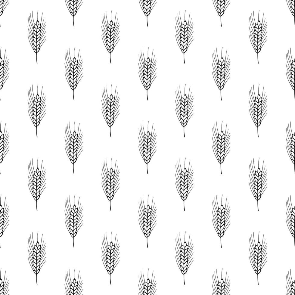 Seamless pattern with wheat doodle for decorative print, wrapping paper, greeting cards, wallpaper and fabric vector